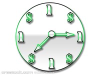 Clock with dollar signs as numbers.