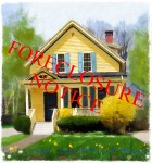 House with foreclosure notice in red text.