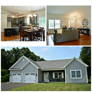 Single-story house with kitchen and living room.