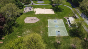 Aerial view of community park in manheim township pa